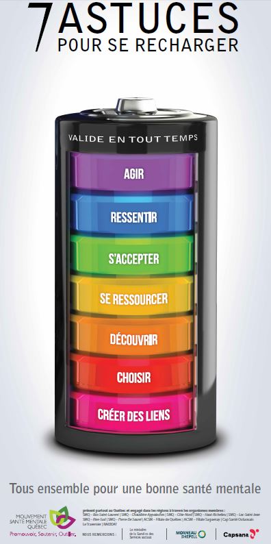 7 astuces pour se recharger. Image d'une pile.